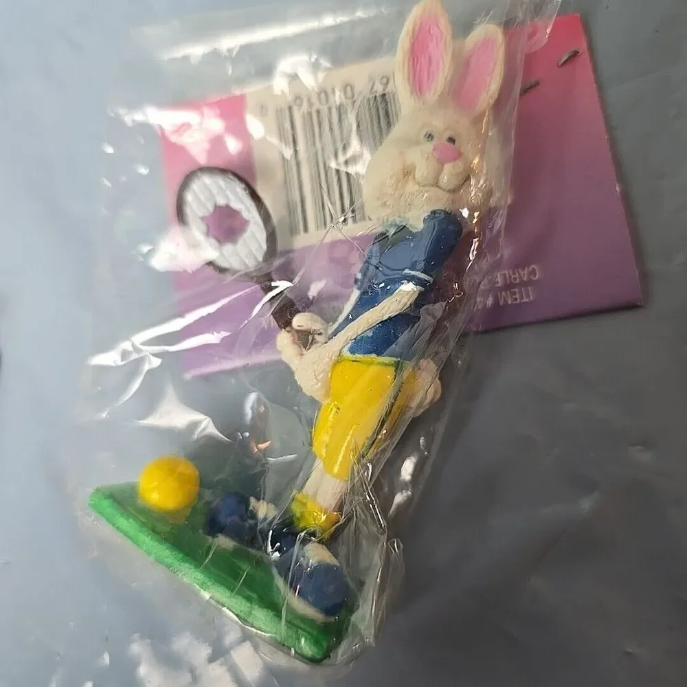 Vintage Easter Unlimited Ball‎ Playing Bunny Rabbit Toy Figure Lot of (3) NEW